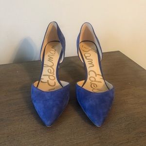 Sam Edelman Blue Suede d’Orsay Pumps